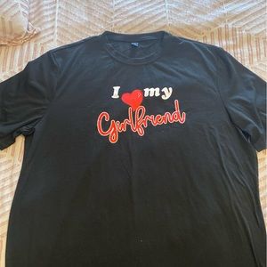 Black short sleeve T-shirt “I ❤️ my girlfriend” ** never worn**